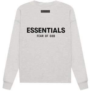 NIB FEAR OF GOD ESSENTIALS Light Oatmeal Relaxed Sweatshirt  XL FOG Bag